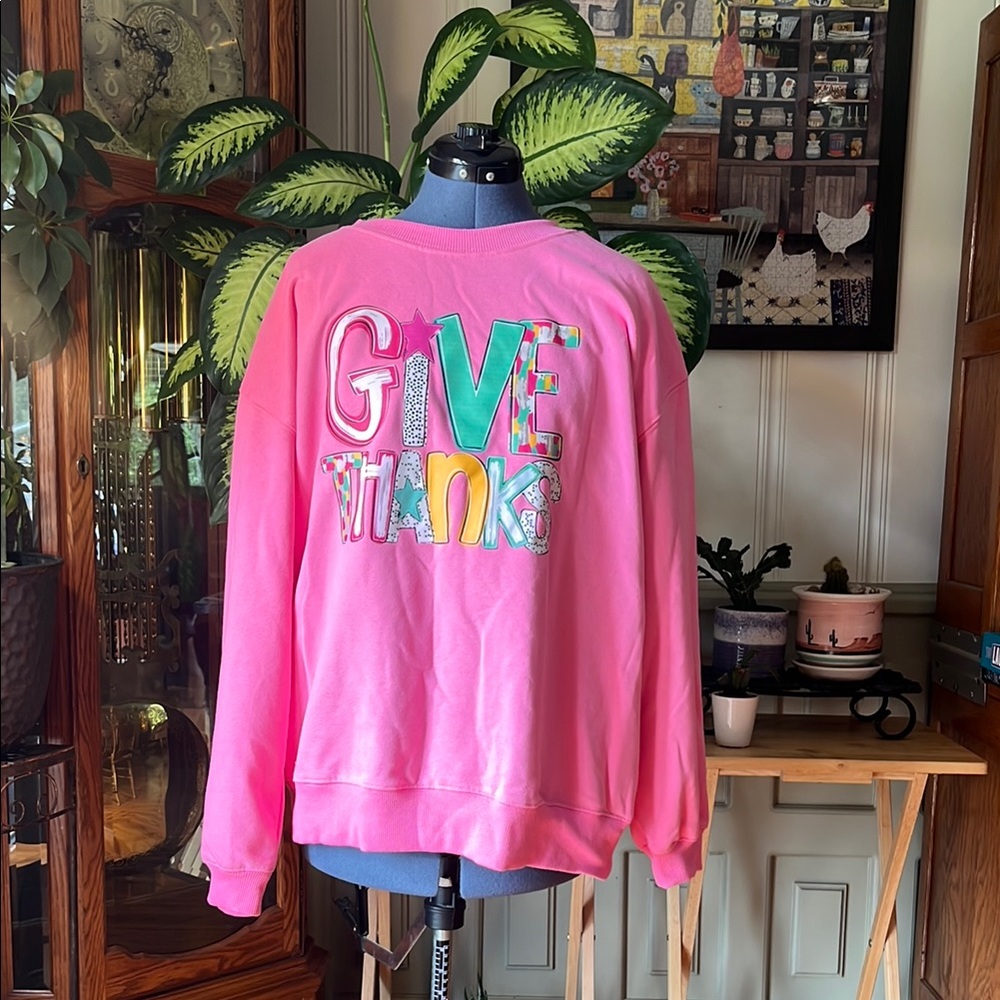 Pink 'Give Thanks' Sweatshirt